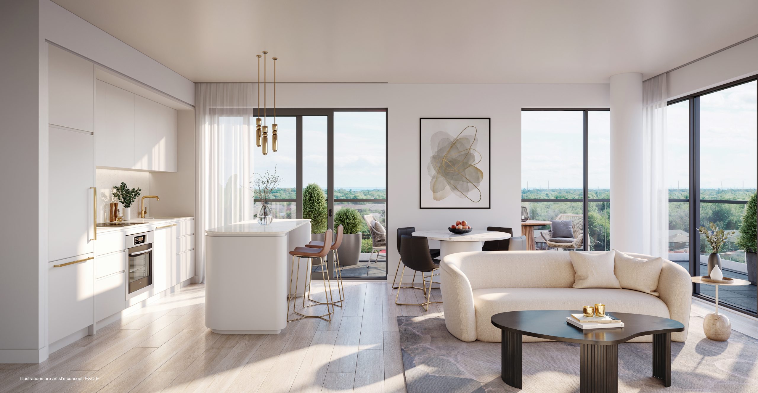 Interior Suite Kitchen Living
